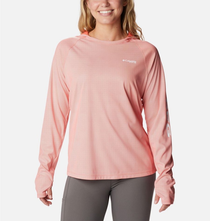 Columbia PFG Tidal Deflector Women\'s Hoodie Pink | DWONHT-615