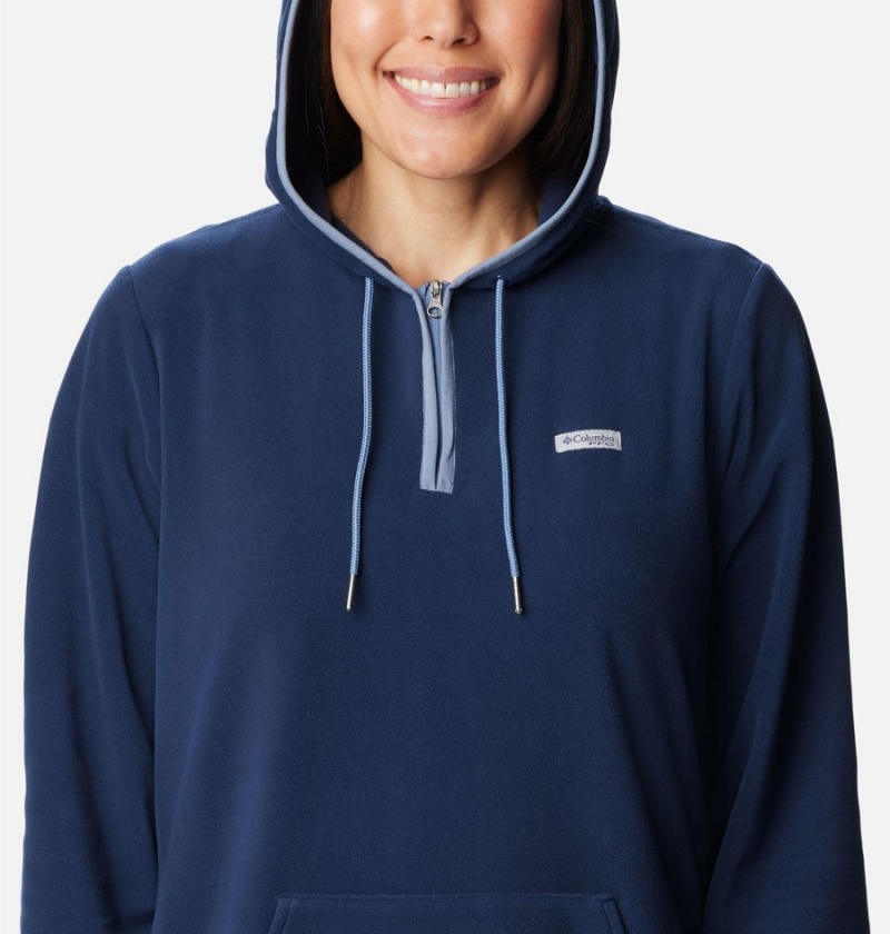 Columbia PFG Tidal Fleece Women's Hoodie Navy | ZSWLHQ-160