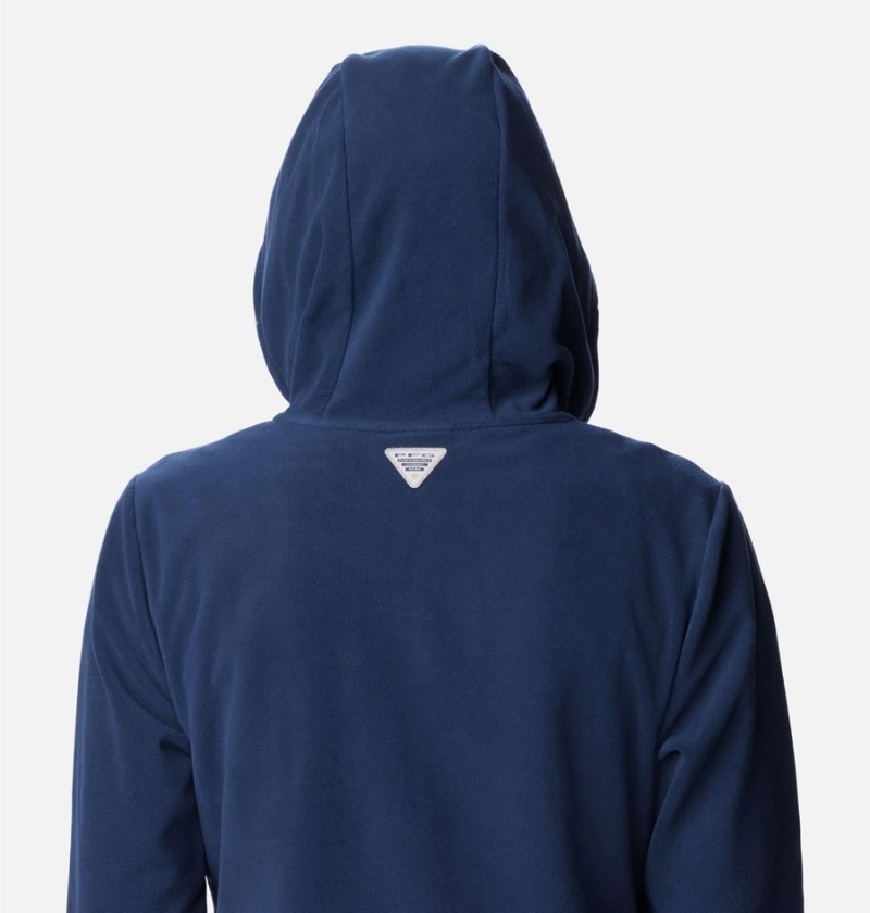 Columbia PFG Tidal Fleece Women's Hoodie Navy | ZSWLHQ-160