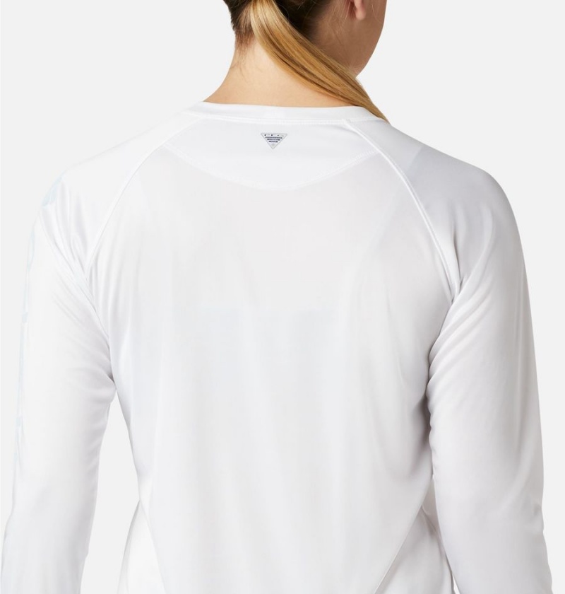 Columbia PFG Tidal II Long Sleeve Women's T-Shirt White | HIXOFM-153