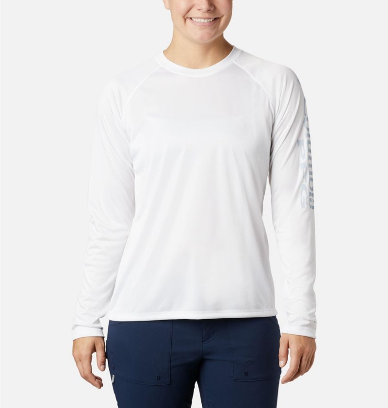 Columbia PFG Tidal II Long Sleeve Women\'s T-Shirt White | HIXOFM-153