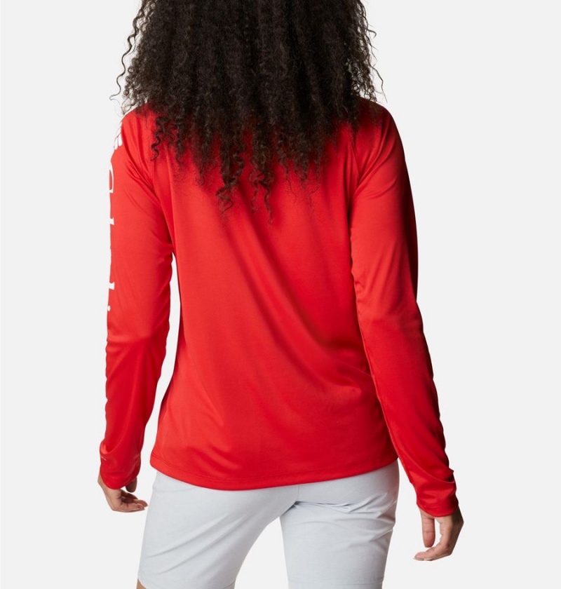Columbia PFG Tidal II Long Sleeve Women's T-Shirt Red | RFXOSN-867