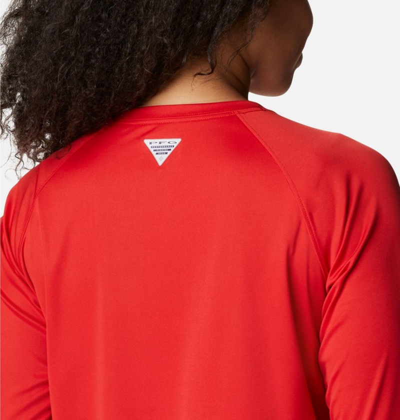 Columbia PFG Tidal II Long Sleeve Women's T-Shirt Red | RFXOSN-867