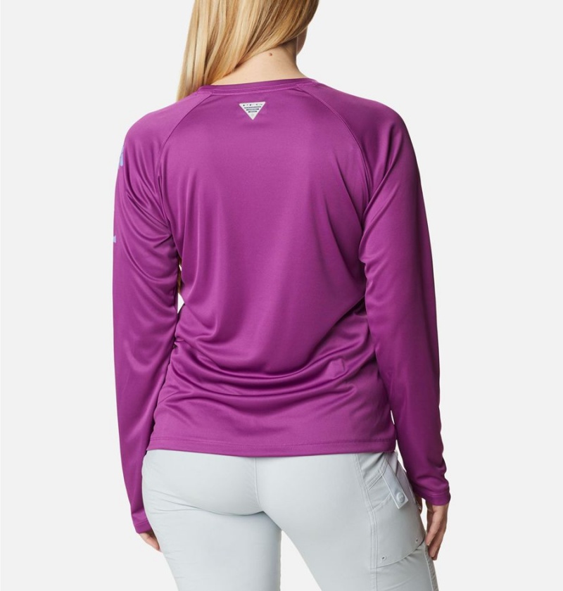 Columbia PFG Tidal II Long Sleeve Women's T-Shirt Purple | BIXZGE-680