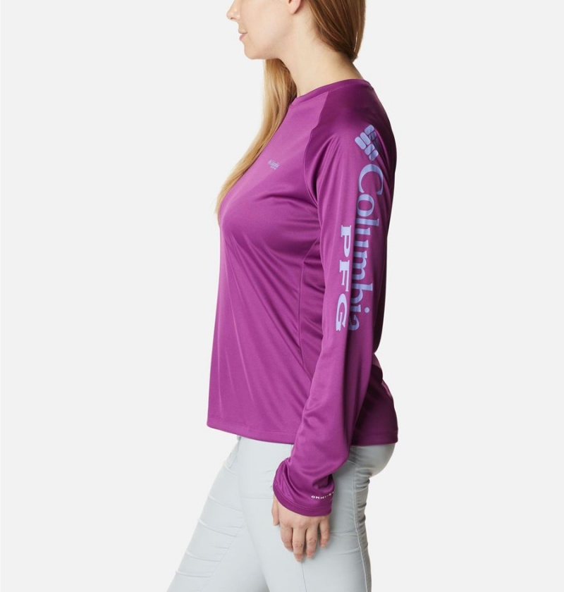 Columbia PFG Tidal II Long Sleeve Women's T-Shirt Purple | BIXZGE-680