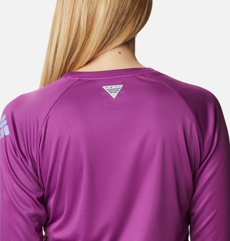 Columbia PFG Tidal II Long Sleeve Women's T-Shirt Purple | BIXZGE-680