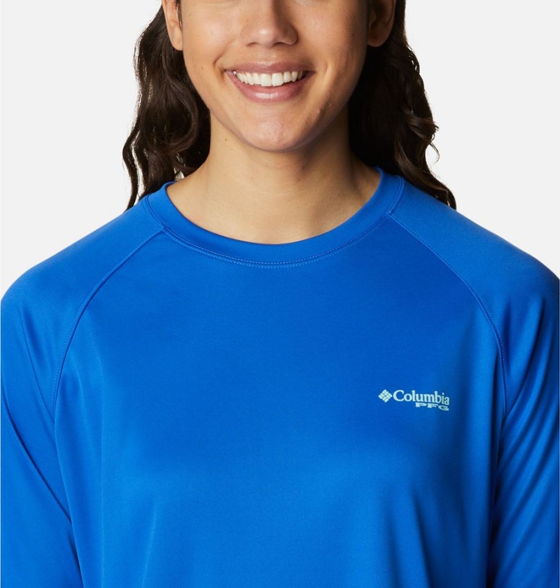 Columbia PFG Tidal II Long Sleeve Women's T-Shirt Blue | MIPFWA-019