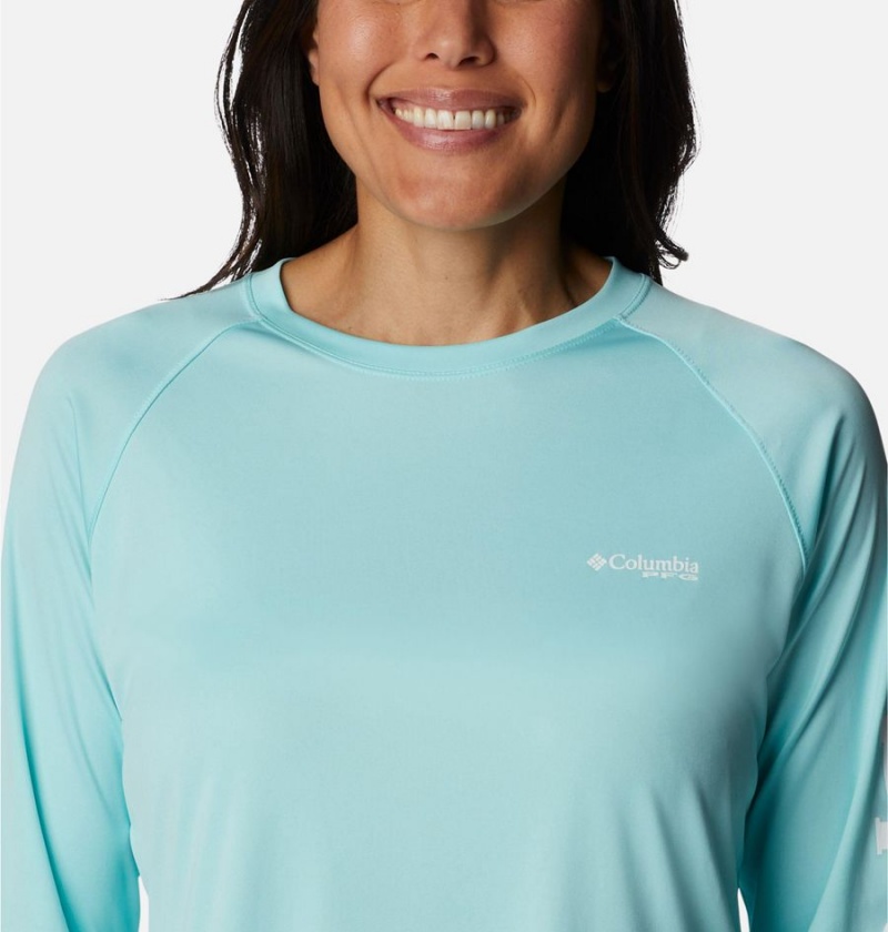 Columbia PFG Tidal II Long Sleeve Women's T-Shirt Turquoise | OSLDRG-543