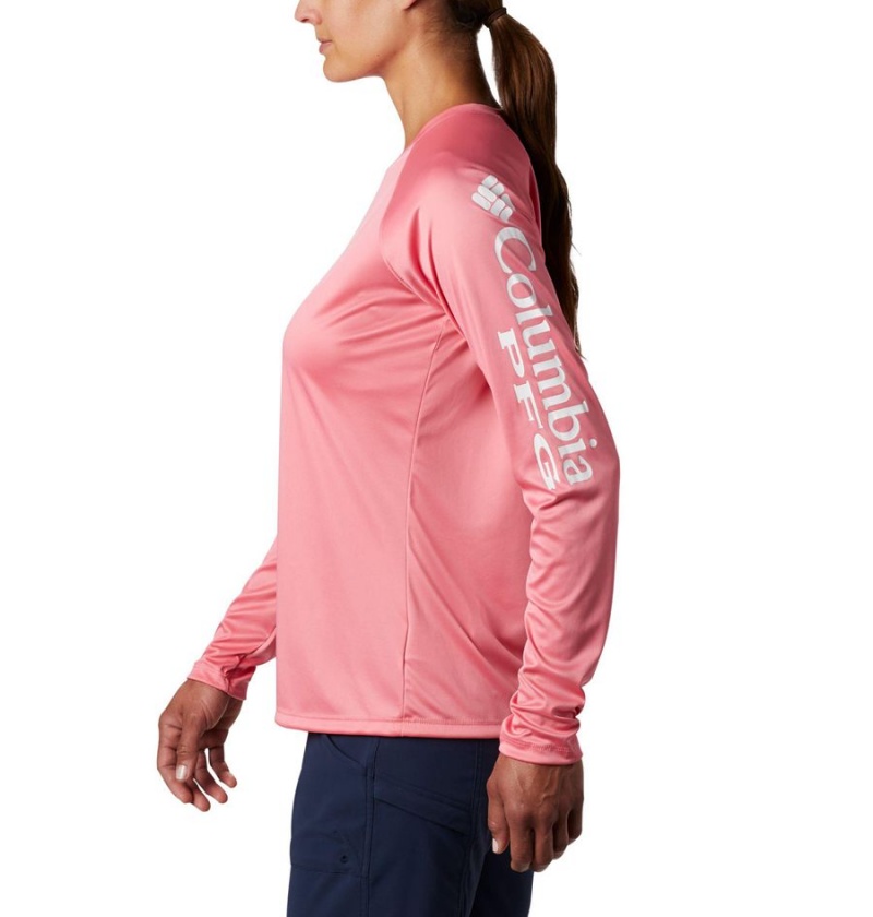 Columbia PFG Tidal II Long Sleeve Women's T-Shirt Pink | UFMPOJ-574