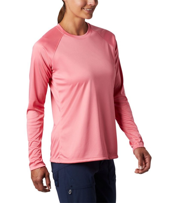 Columbia PFG Tidal II Long Sleeve Women's T-Shirt Pink | UFMPOJ-574