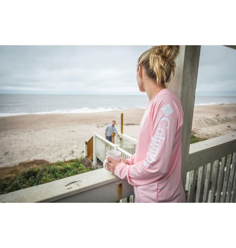Columbia PFG Tidal II Long Sleeve Women's T-Shirt Pink | UFMPOJ-574