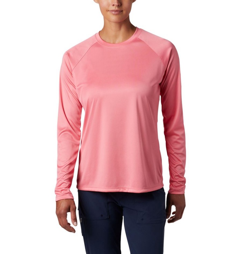Columbia PFG Tidal II Long Sleeve Women\'s T-Shirt Pink | UFMPOJ-574