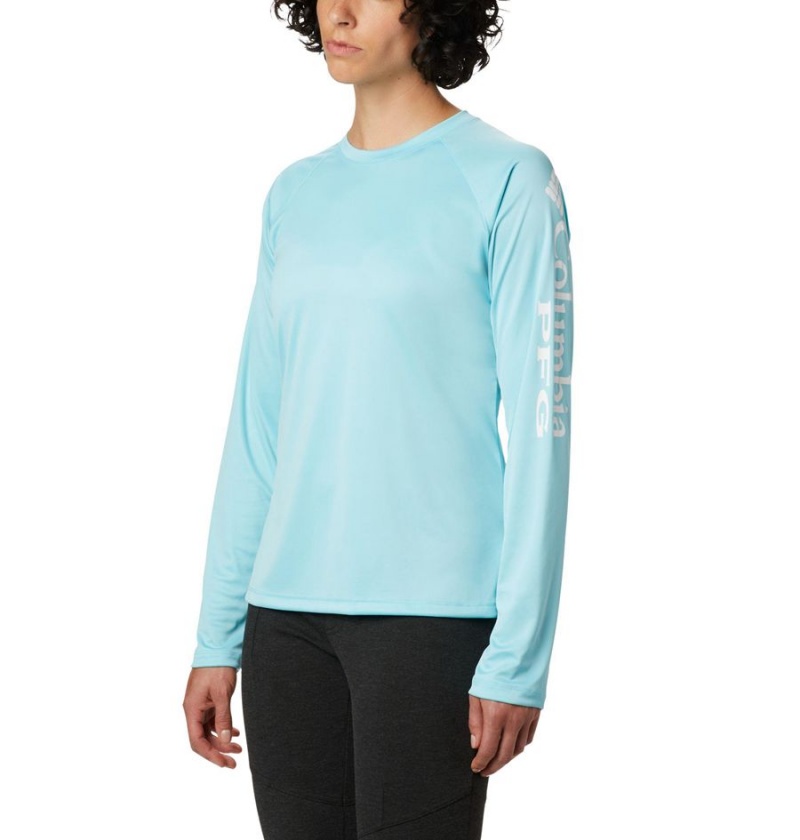 Columbia PFG Tidal II Long Sleeve Women\'s T-Shirt Blue | HNLSBQ-735