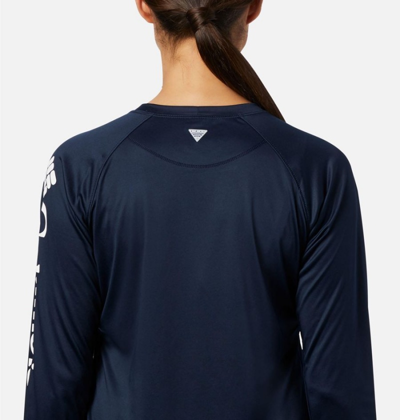 Columbia PFG Tidal II Long Sleeve Women's T-Shirt Navy | TIFJZX-310