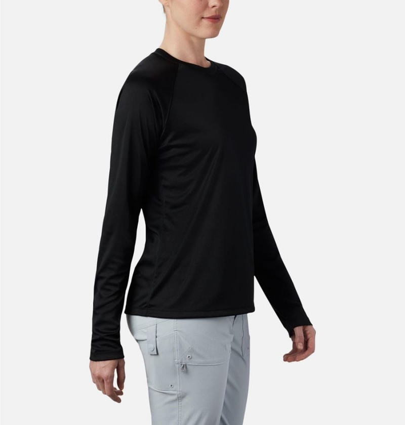 Columbia PFG Tidal II Long Sleeve Women's T-Shirt Black | LKYZGX-602