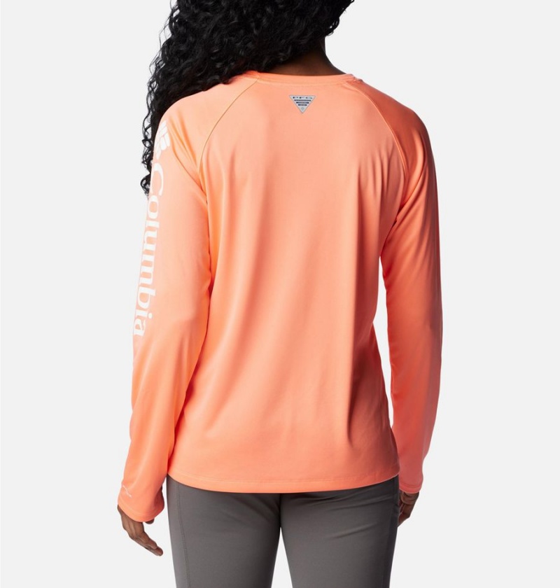 Columbia PFG Tidal II Long Sleeve Women's T-Shirt Coral | LNWGIQ-306