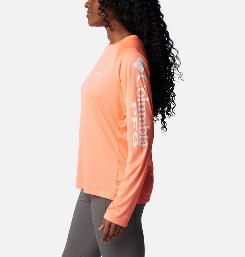Columbia PFG Tidal II Long Sleeve Women's T-Shirt Coral | LNWGIQ-306