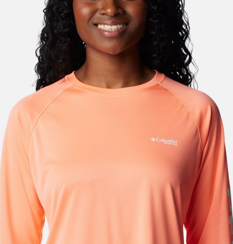 Columbia PFG Tidal II Long Sleeve Women's T-Shirt Coral | LNWGIQ-306