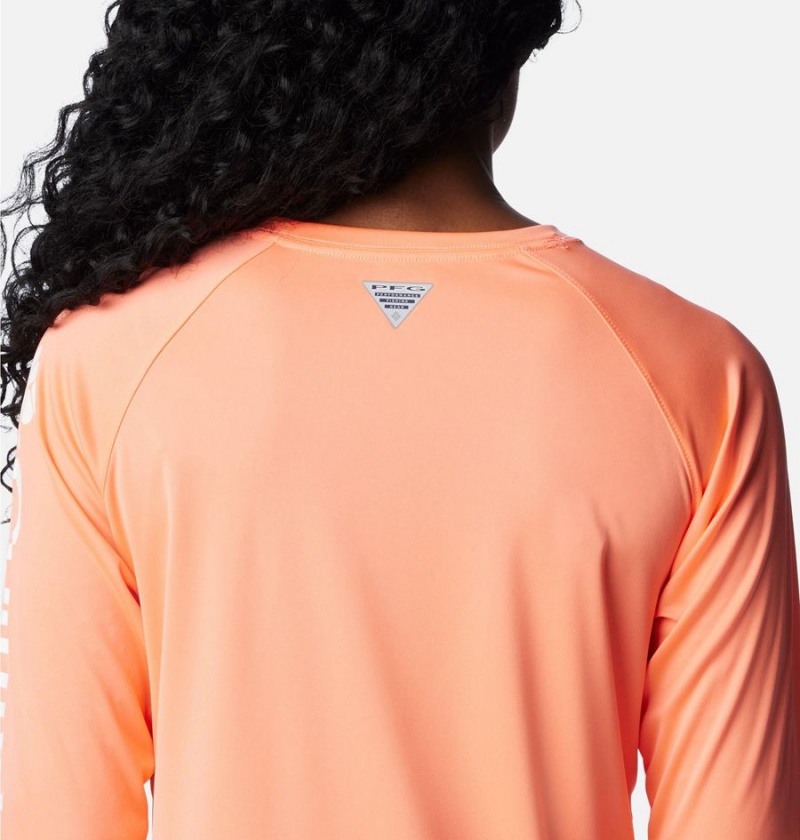 Columbia PFG Tidal II Long Sleeve Women's T-Shirt Coral | LNWGIQ-306