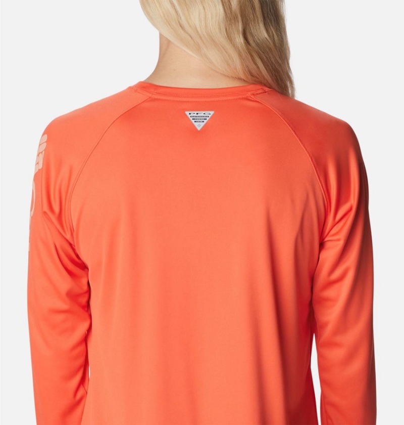 Columbia PFG Tidal II Long Sleeve Women's T-Shirt Coral | PBQDIM-217