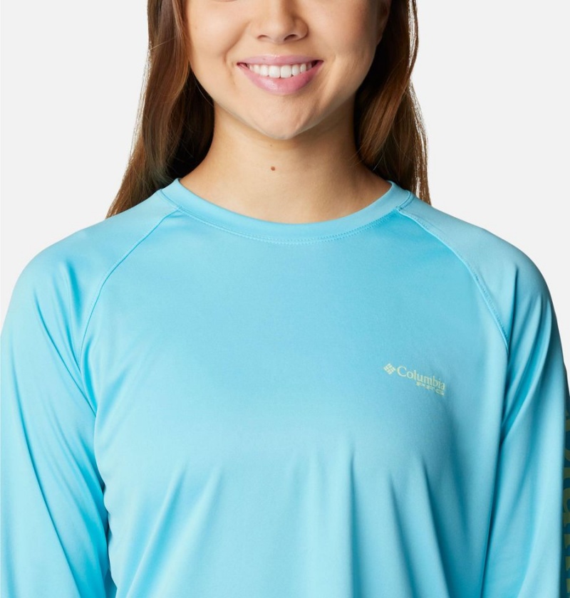 Columbia PFG Tidal II Long Sleeve Women's T-Shirt Blue | OKDGNY-375