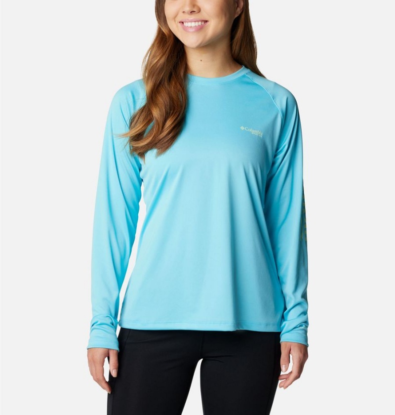 Columbia PFG Tidal II Long Sleeve Women\'s T-Shirt Blue | OKDGNY-375
