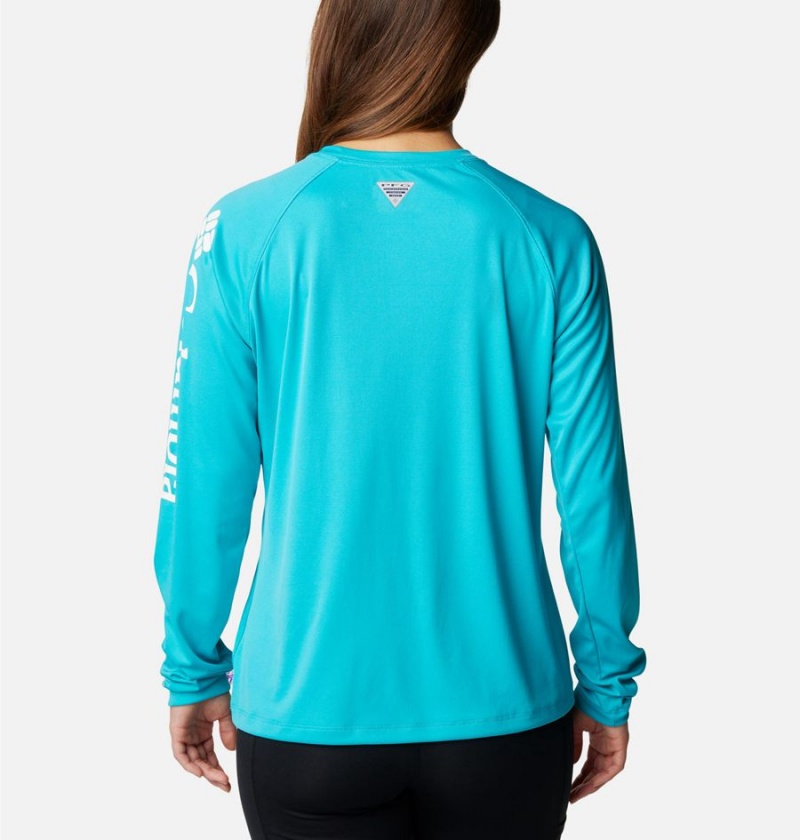 Columbia PFG Tidal II Long Sleeve Women's T-Shirt Turquoise | MNTHLC-491