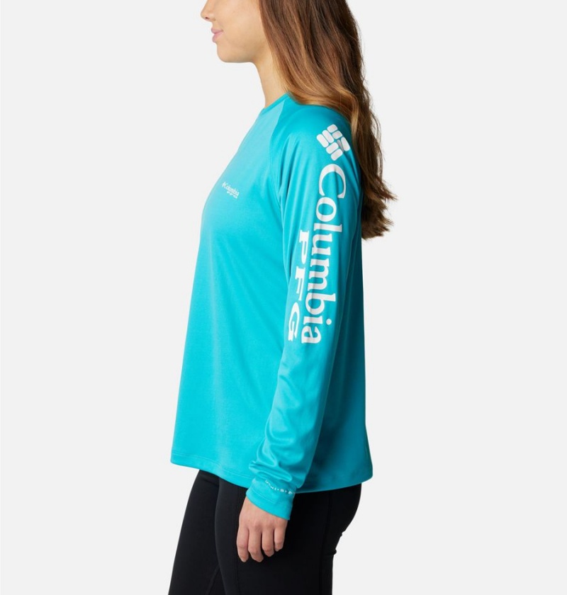 Columbia PFG Tidal II Long Sleeve Women's T-Shirt Turquoise | MNTHLC-491
