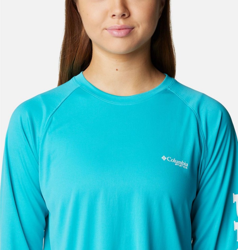 Columbia PFG Tidal II Long Sleeve Women's T-Shirt Turquoise | MNTHLC-491