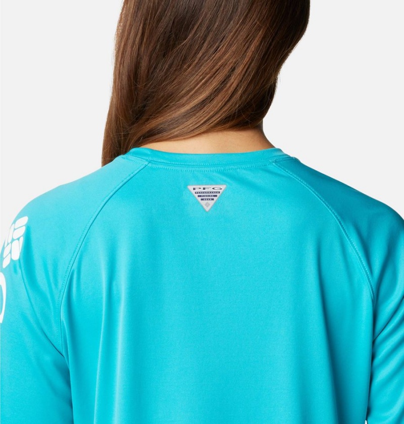 Columbia PFG Tidal II Long Sleeve Women's T-Shirt Turquoise | MNTHLC-491