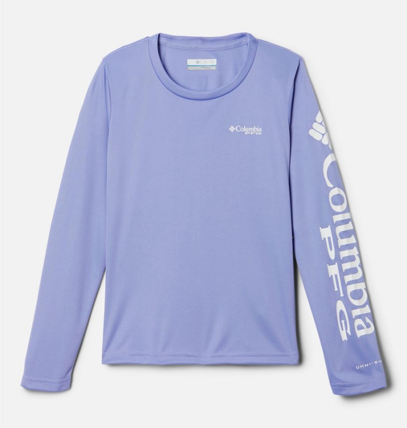 Columbia PFG Tidal Long Sleeve Kids\' T-Shirt Purple | XZDCJY-801