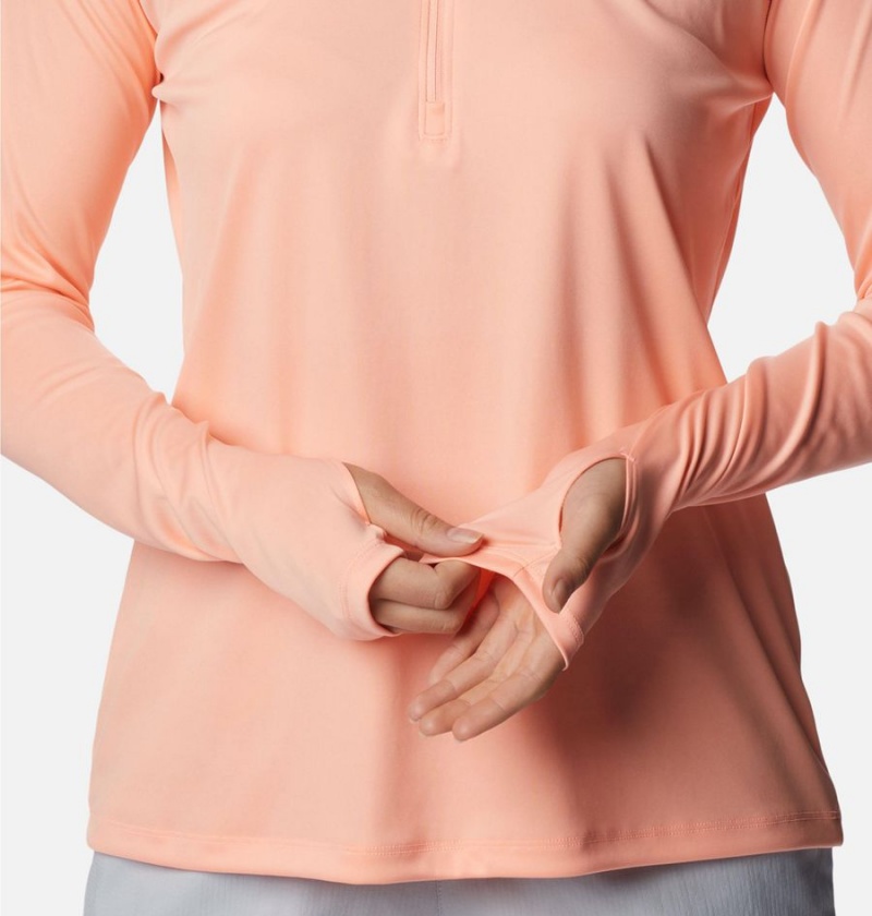 Columbia PFG Tidal Quarter Zip Long Sleeve Women's T-Shirt Orange | KAUPGC-235