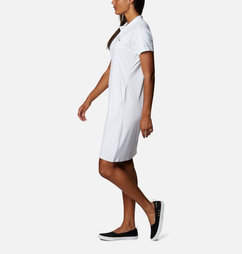 Columbia PFG Tidal Tee Polo Women's Dress White | VYIKZC-643