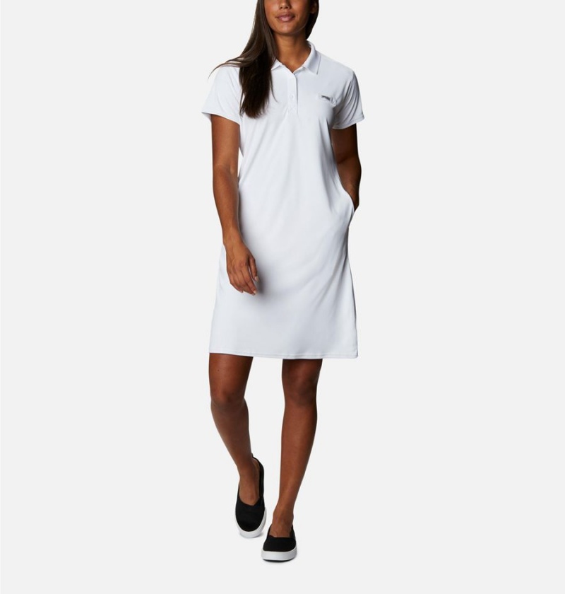 Columbia PFG Tidal Tee Polo Women\'s Dress White | VYIKZC-643