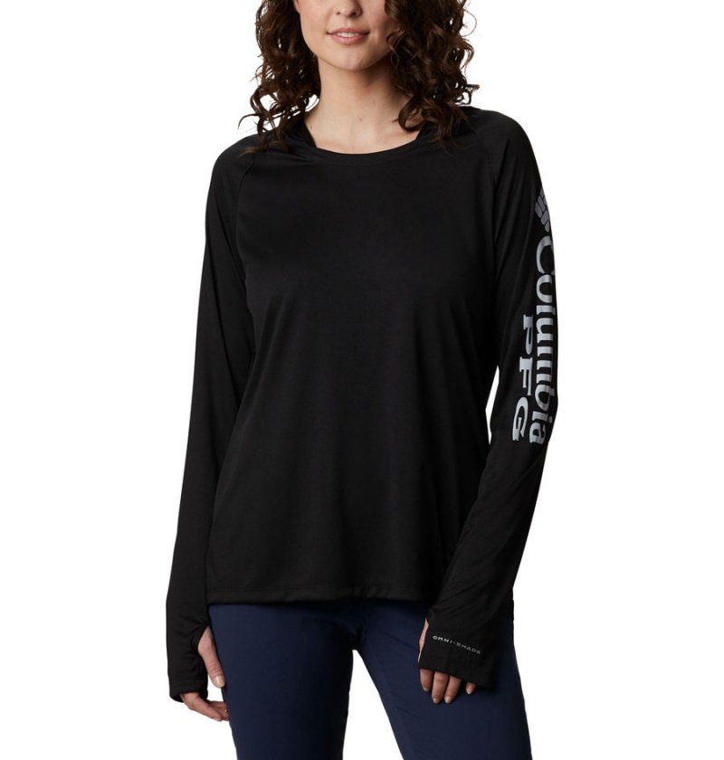Columbia PFG Tidal Tee Women\'s Hoodie Black | EFBQJN-378