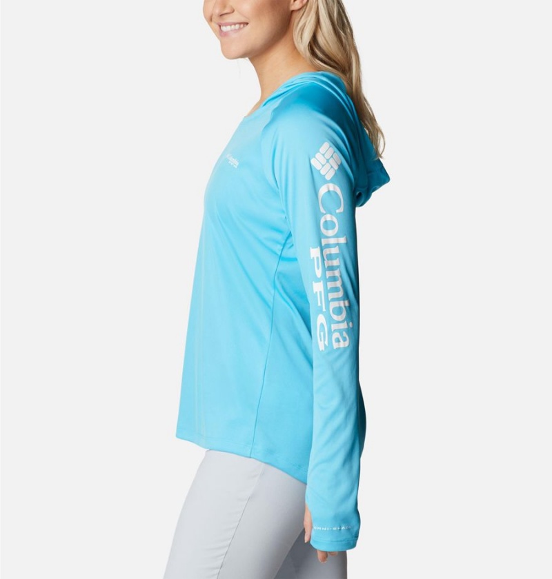 Columbia PFG Tidal Tee Women's Hoodie Turquoise | YLGJDM-592