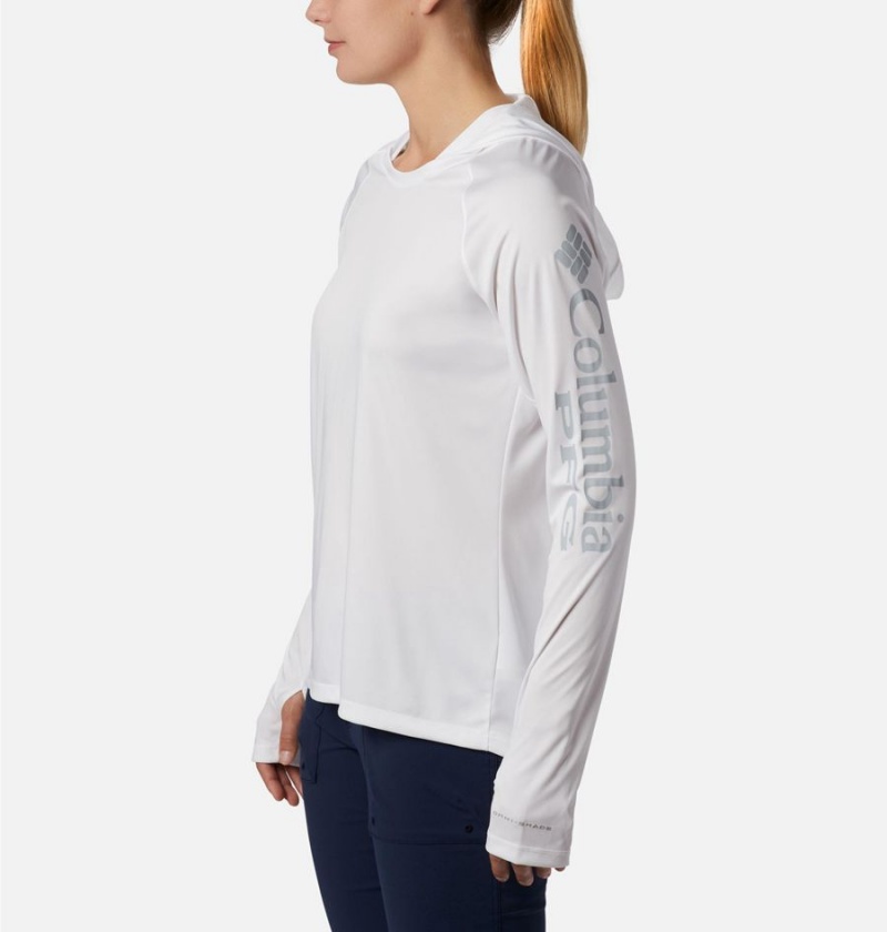 Columbia PFG Tidal Tee Women's Hoodie White | RDNEMP-573