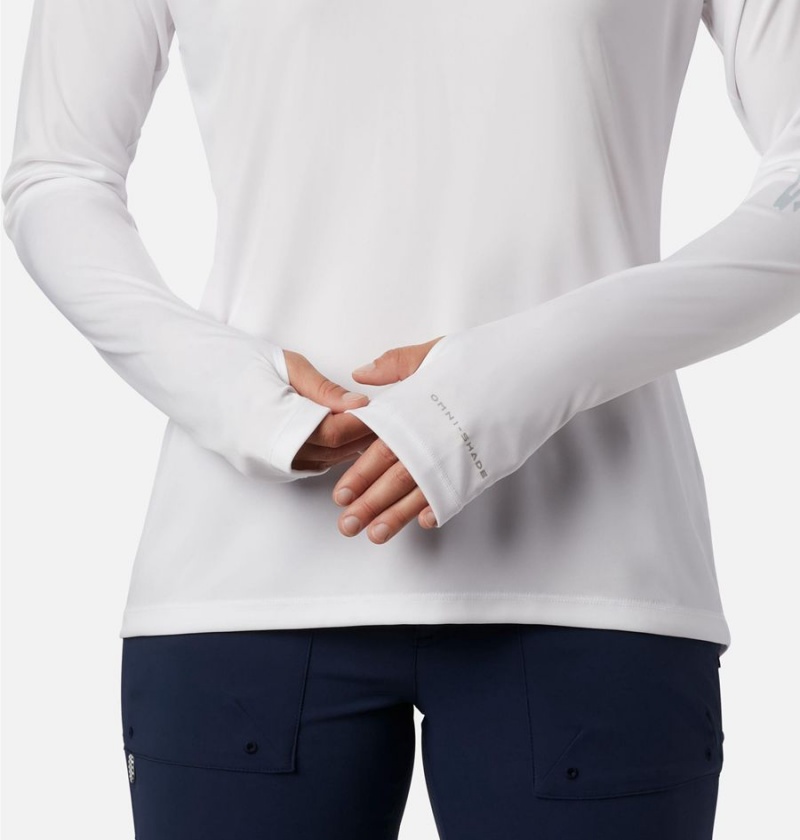 Columbia PFG Tidal Tee Women's Hoodie White | RDNEMP-573