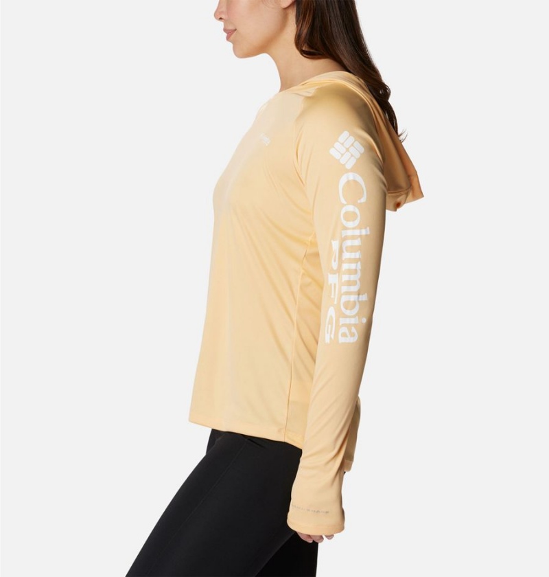 Columbia PFG Tidal Tee Women's Hoodie Yellow | HWVSFJ-315