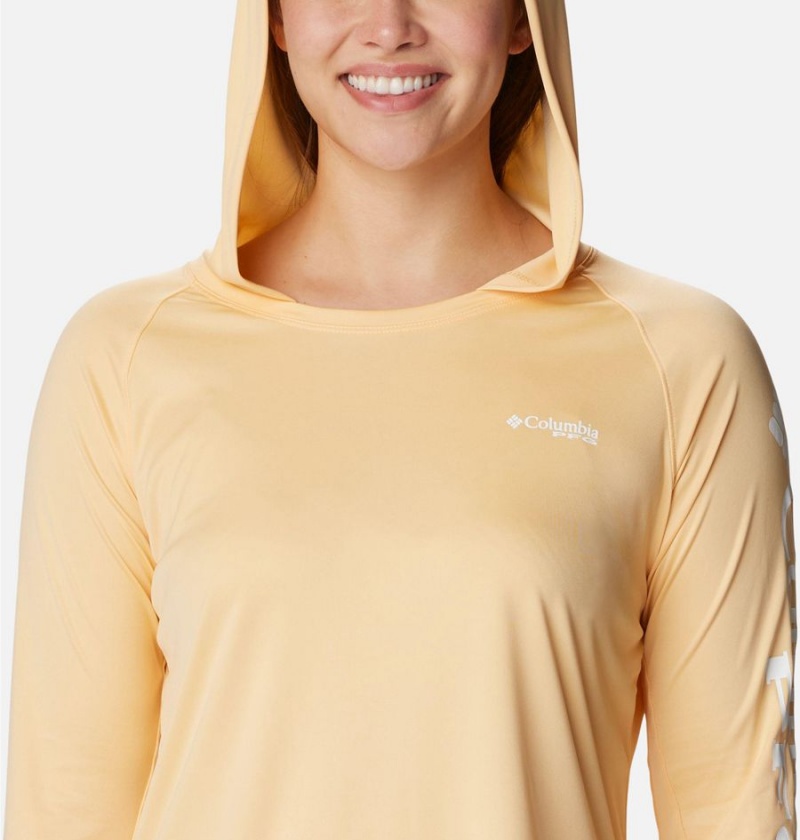 Columbia PFG Tidal Tee Women's Hoodie Yellow | HWVSFJ-315