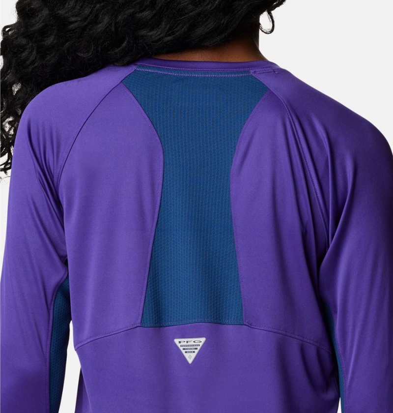 Columbia PFG Tidal Vent Long Sleeve Women's T-Shirt Purple | CVFYET-913