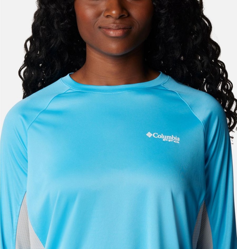 Columbia PFG Tidal Vent Long Sleeve Women's T-Shirt Blue | CFVUJB-925