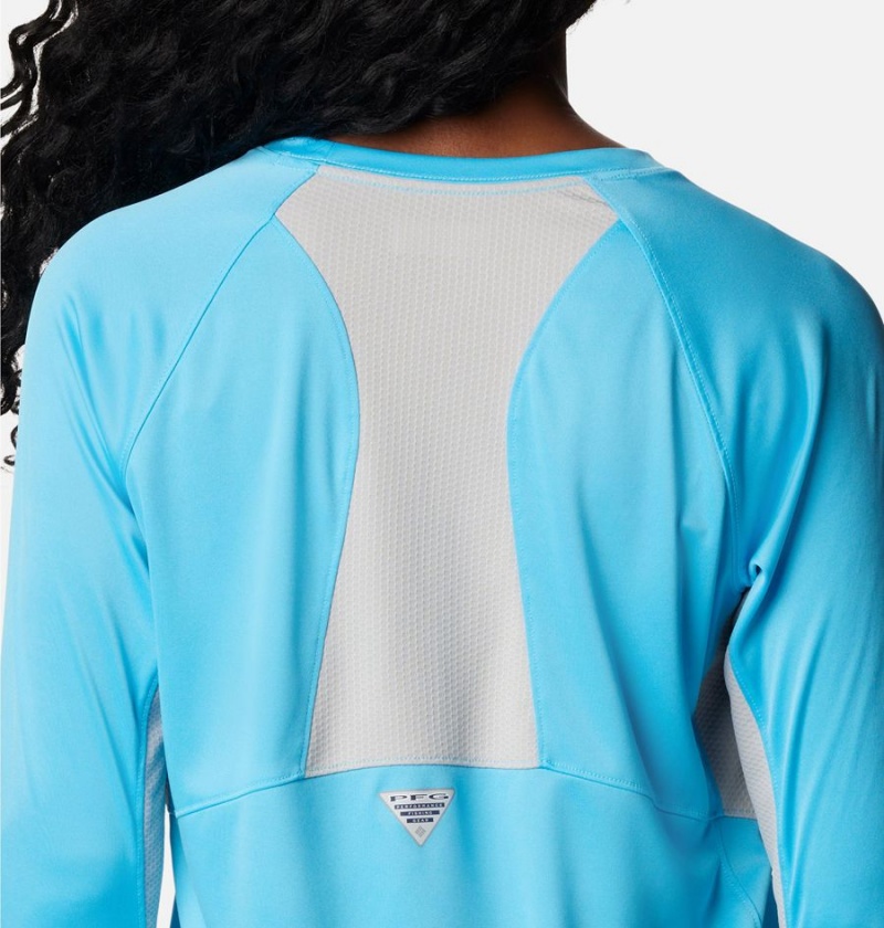 Columbia PFG Tidal Vent Long Sleeve Women's T-Shirt Blue | CFVUJB-925