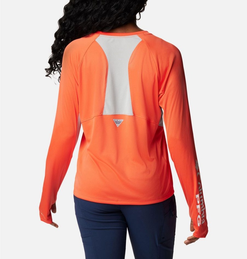 Columbia PFG Tidal Vent Long Sleeve Women's T-Shirt Orange | SVLHYK-675