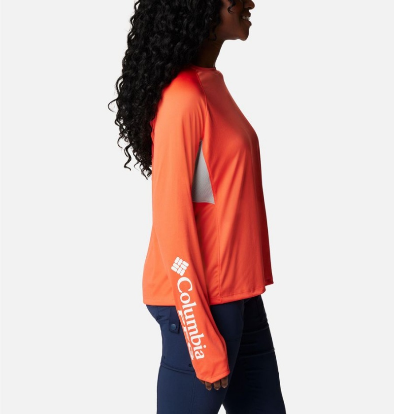 Columbia PFG Tidal Vent Long Sleeve Women's T-Shirt Orange | SVLHYK-675