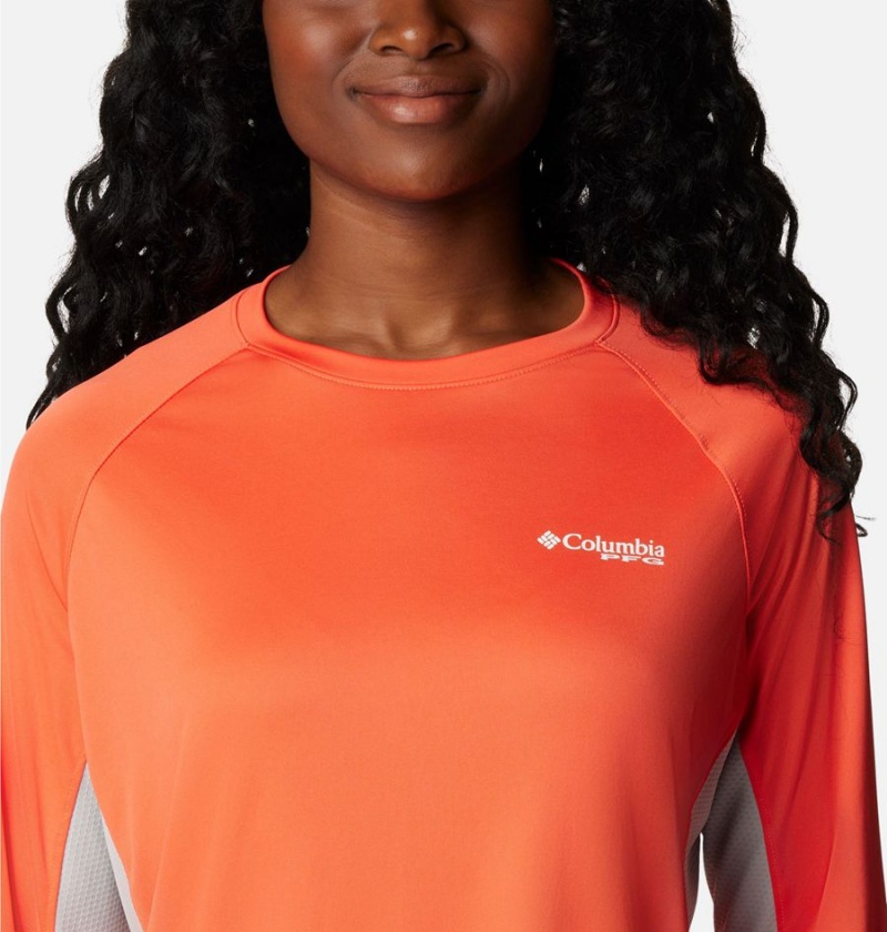 Columbia PFG Tidal Vent Long Sleeve Women's T-Shirt Orange | SVLHYK-675