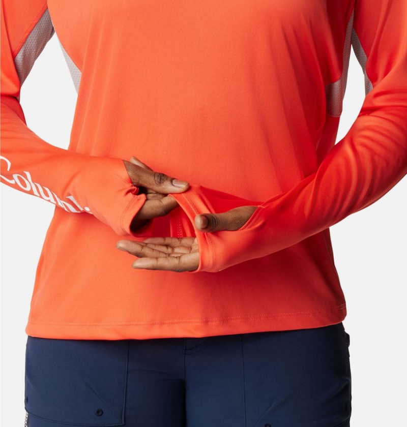 Columbia PFG Tidal Vent Long Sleeve Women's T-Shirt Orange | SVLHYK-675