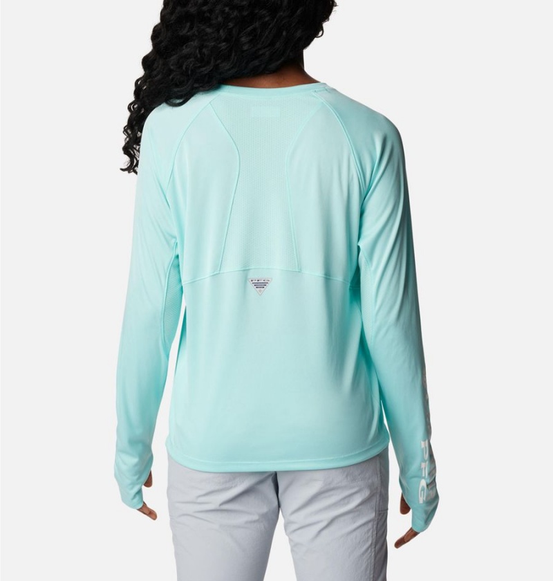 Columbia PFG Tidal Vent Long Sleeve Women's T-Shirt Turquoise | RMPZVC-935