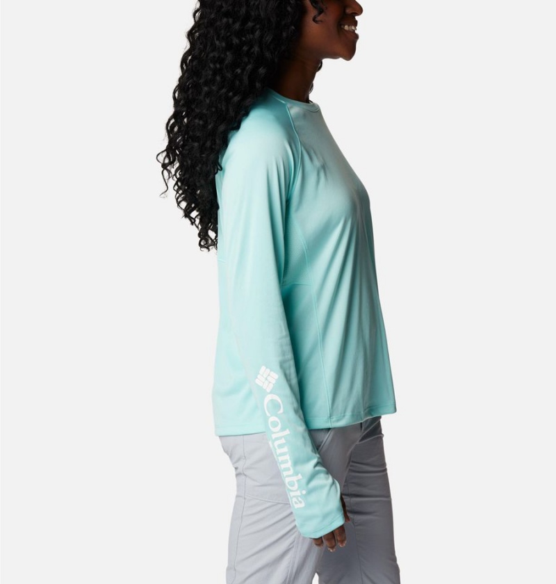 Columbia PFG Tidal Vent Long Sleeve Women's T-Shirt Turquoise | RMPZVC-935
