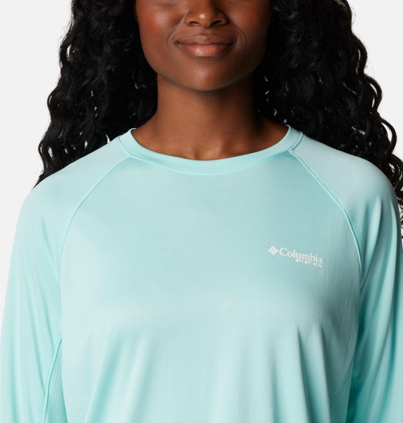 Columbia PFG Tidal Vent Long Sleeve Women's T-Shirt Turquoise | RMPZVC-935